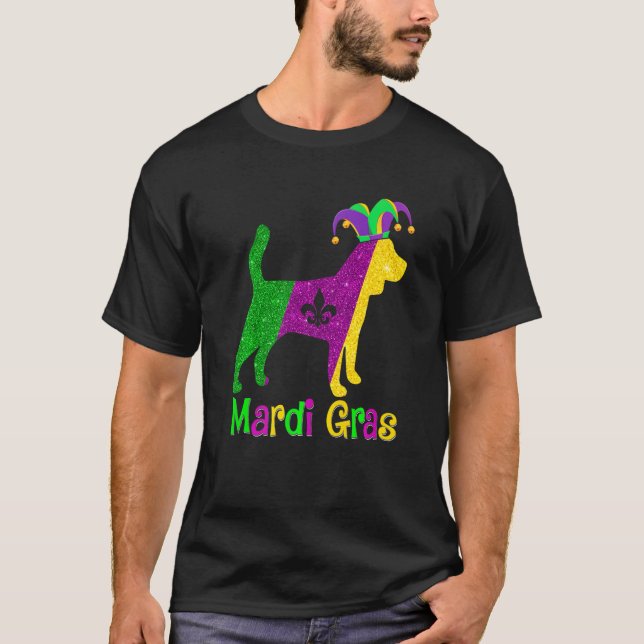Camiseta Beagle Dog Lover Mardi Gras Carnival Jester Premiu (Anverso)