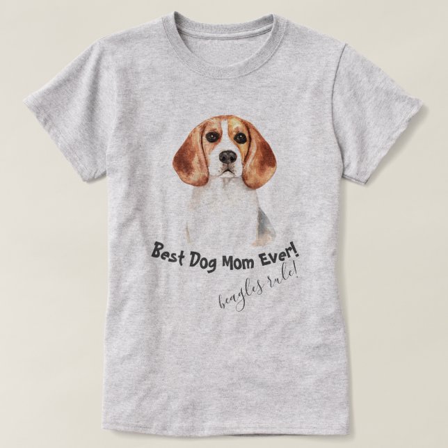 Camiseta Beagle Dog Mejor Mamá Perro (Diseño del anverso)