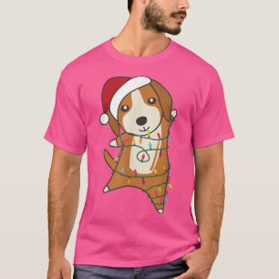 Camiseta Beagle Dog Merry Christmas Fairy Lights Cute Dogs