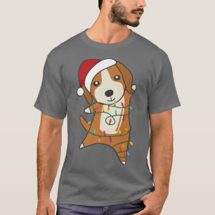 Camiseta Beagle Dog Merry Christmas Fairy Lights Cute Dogs