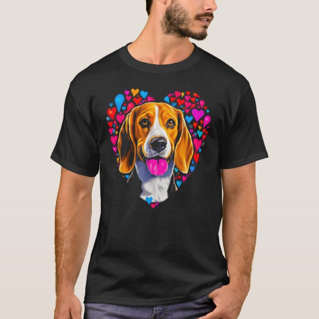 Camiseta Beagle Dog Red Heart (Anverso)