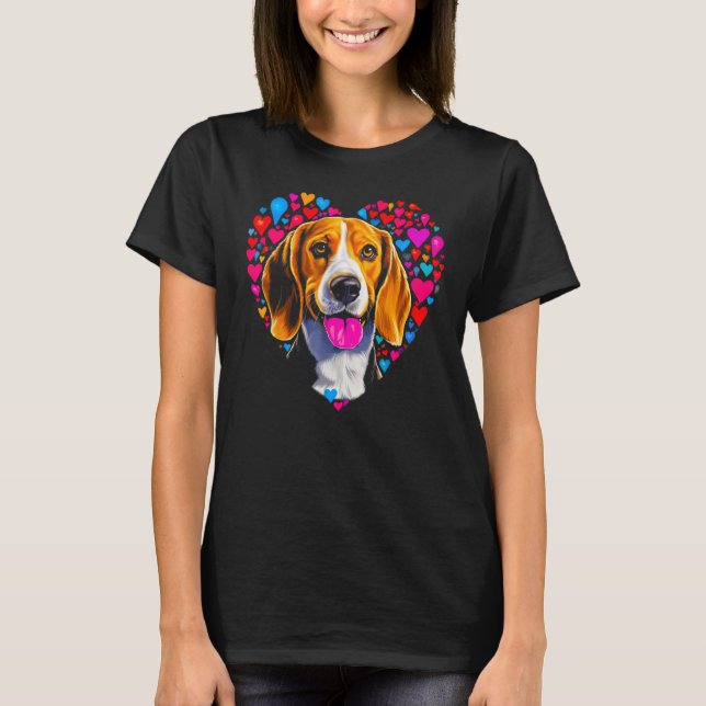 Camiseta Beagle Dog Red Heart (Anverso)