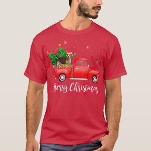 Camiseta Beagle Dog Riding Red Truck Christmas 