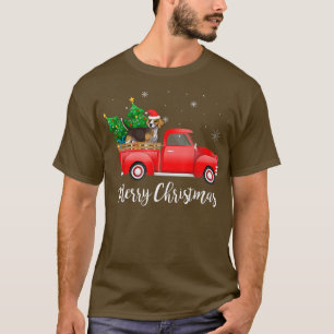 Camiseta Beagle Dog Riding Red Truck Christmas
