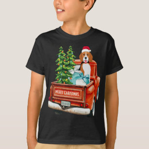 Camiseta Beagle Dog Riding Red Truck Navidades