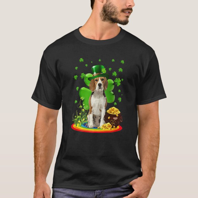 Camiseta Beagle Dog Shamrock St Patricks Day Dog Irish Gift (Anverso)