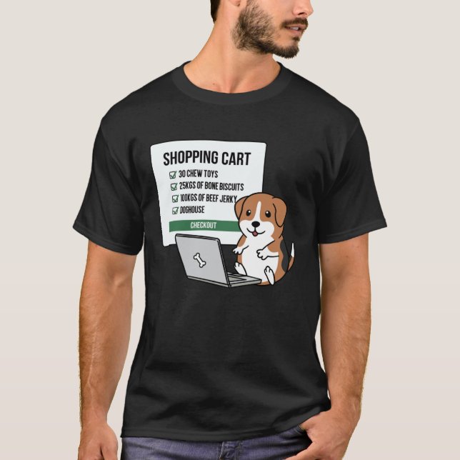 Camiseta Beagle Dog Shopping Trolley (Anverso)