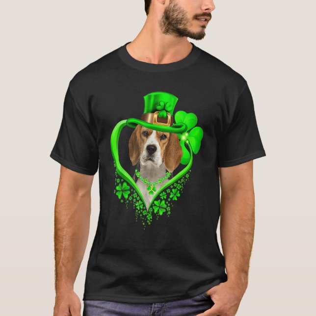 Camiseta Beagle Dog St Patricks Day Lover Irish Shamrock (Anverso)