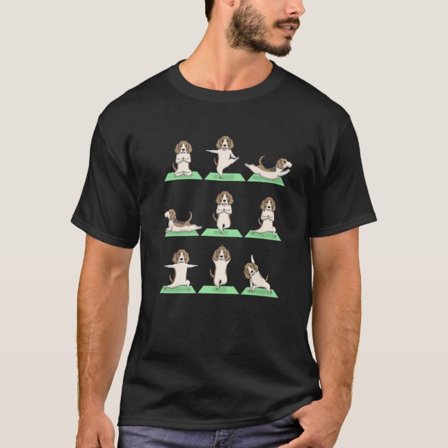 Camiseta Beagle Dog Yoga Pose Zen Cute Ejercicio De Entrena (Anverso)