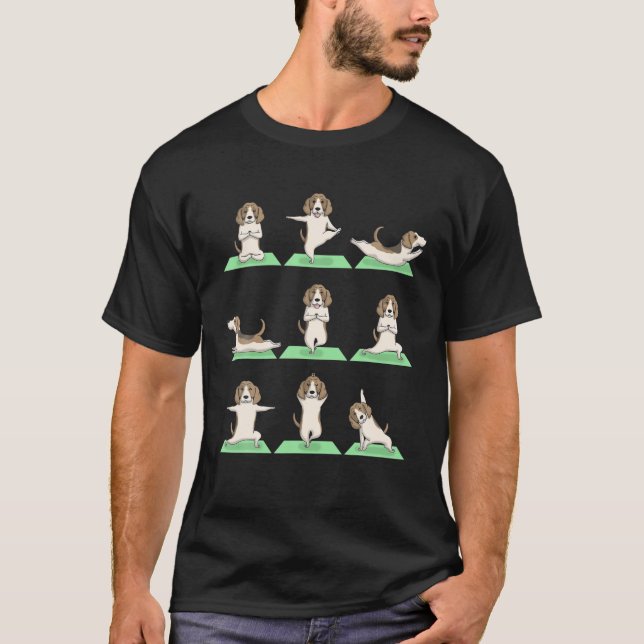 Camiseta Beagle Dog Yoga Pose Zen Cute Ejercicio De Entrena (Anverso)