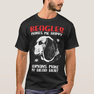 Camiseta Beagle Dogs Me Hace Feliz Beagle