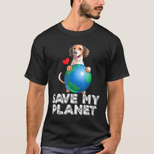 Camiseta Beagle Earth Day para salvar mi planeta Perro Giga (Anverso)