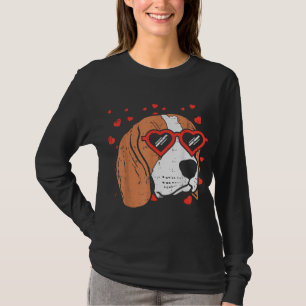 Camiseta Beagle Face Glasses Cute Día de San Valentín Perro