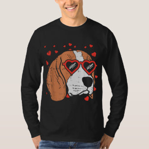 Camiseta Beagle Face Glasses Cute Día de San Valentín Perro