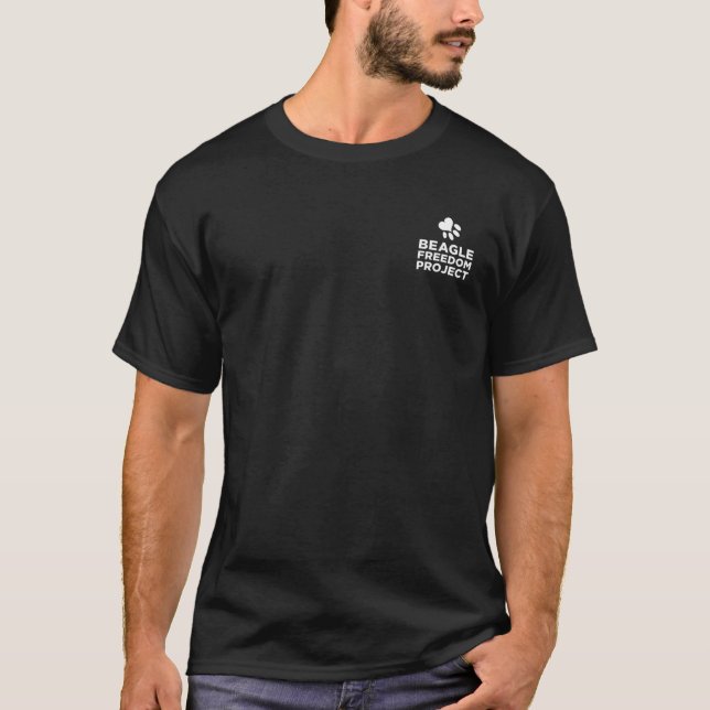 Camiseta Beagle Freedom Project- Rescate de perros- Libera  (Anverso)