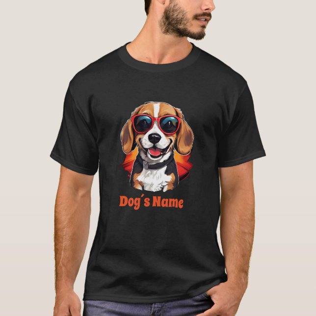 Camiseta Beagle Guay con gafas de sol (Anverso)