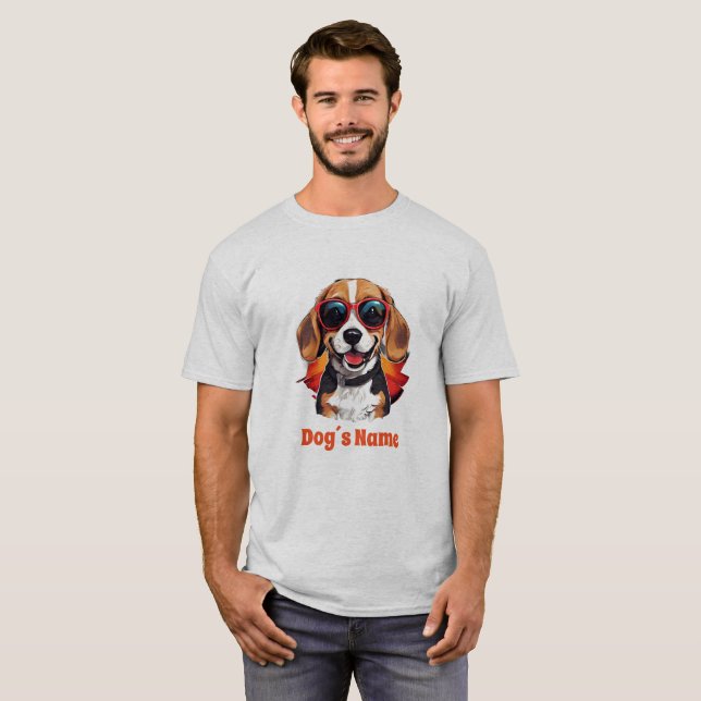 Camiseta Beagle Guay con gafas de sol (Anverso completo)