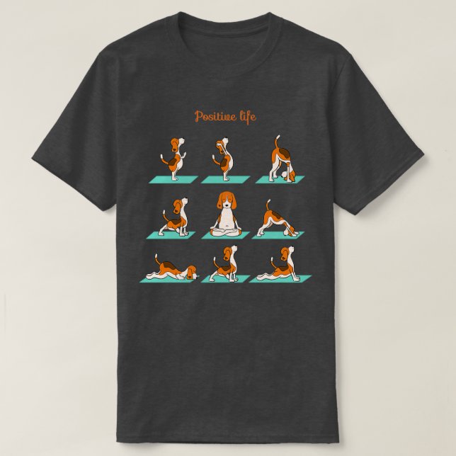 Camiseta Beagle haciendo yoga (Diseño del anverso)