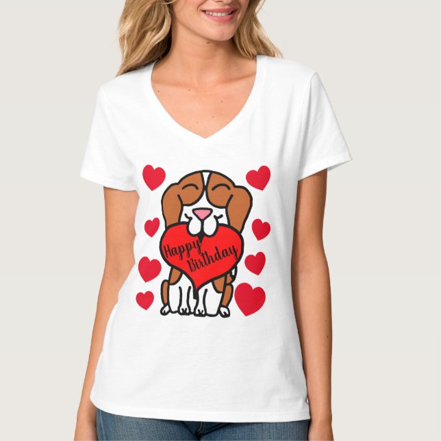 Camiseta Beagle Happy Birthday Dog Lover (Anverso)