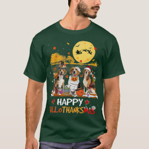 Camiseta Beagle Happy Hallothanksmas Halloween Thanksgiving