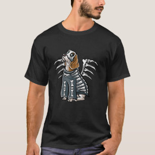 Camiseta Beagle Happy Halloween Costume Skeleton Long Sleev