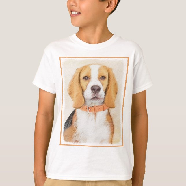 Camiseta Beagle Hound Dog Pintura original de animales (Anverso)