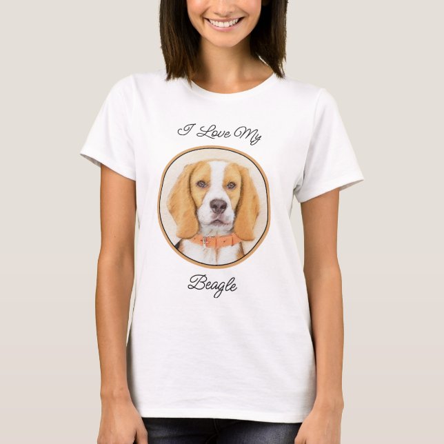 Camiseta Beagle Hound Dog Pintura original de animales (Anverso)