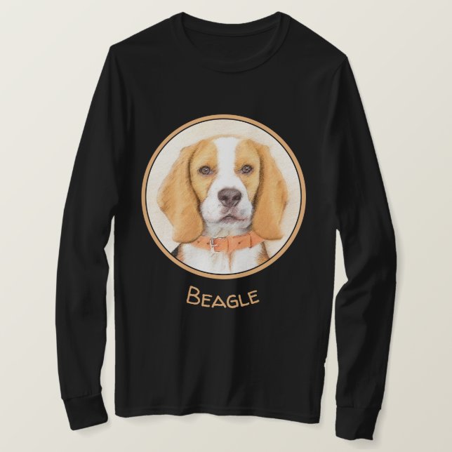 Camiseta Beagle Hound Dog Pintura original de animales (Anverso del diseño)