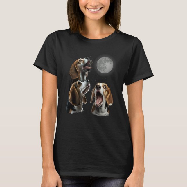 Camiseta Beagle Howling At Moon for Mom & Dad (Anverso)
