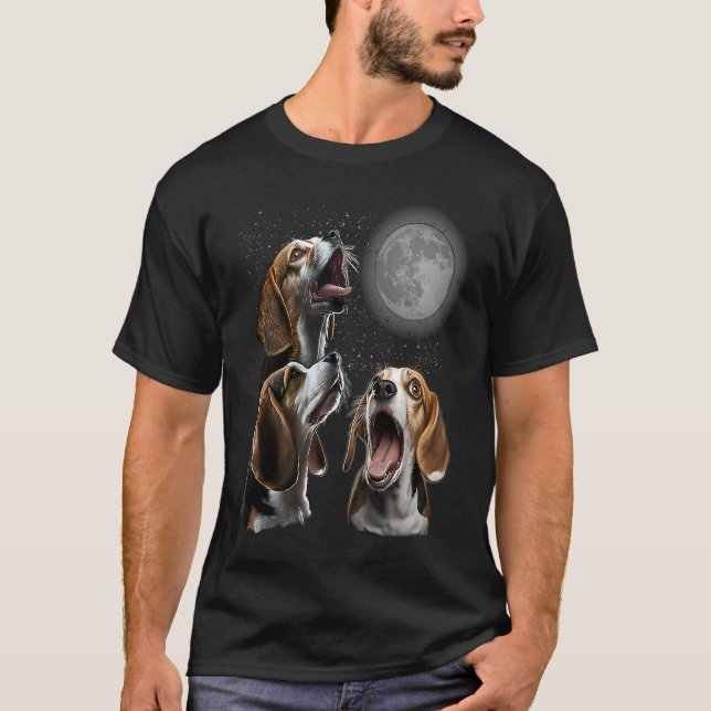 Camiseta Beagle Howling At Moon for Mom & Dad (Anverso)