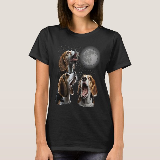 Camiseta Beagle Howling At Moon for Mom & Dad (Anverso)