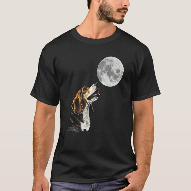 Camiseta Beagle Howling at the Moon  Beagle Mom (Anverso)