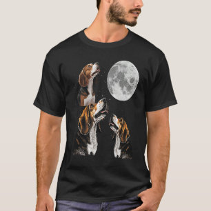 Camiseta Beagle Howling en Moon Cute Beagle