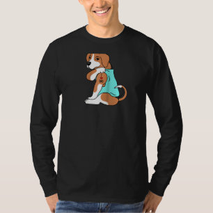 Camiseta Beagle I Love Dad Dog Raglan