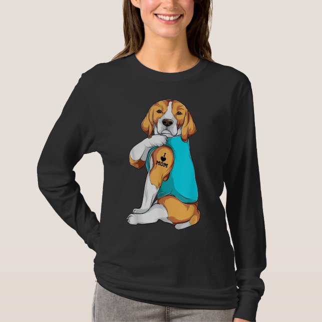 Camiseta Beagle I Love Mom Apparte, Perro Mom Gifts Mujeres (Anverso)