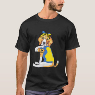Camiseta Beagle I Love Ukraine Flag Dog Lover
