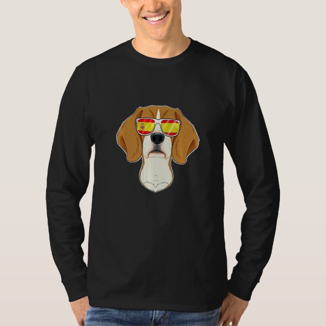 Camiseta Beagle I Spain Sunglasses I Spanish Flag (Anverso)