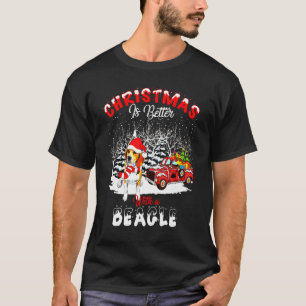 Camiseta Beagle is Better Dog Light Tree Xmas