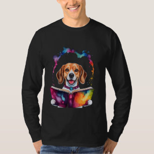 Camiseta Beagle leyendo libro Perro divertido arte animal I