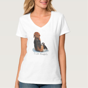 Camiseta Beagle lindo del perrito con arte del realista del