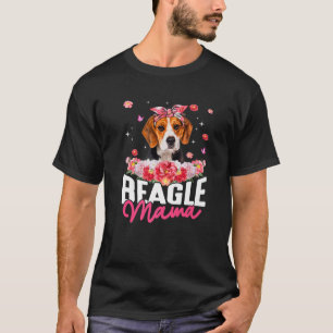 Camiseta Beagle Mama Flower Bandana Dog Lover Día de la Mad