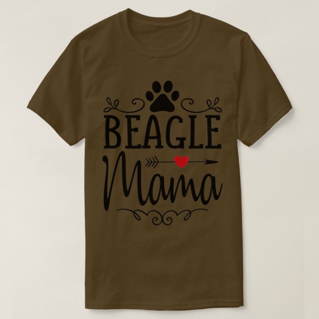Camiseta Beagle Mama Love Heart (Diseño del anverso)
