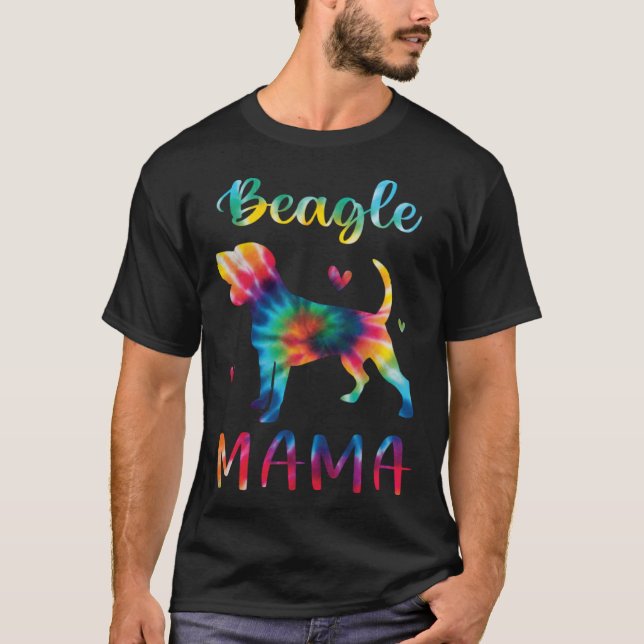 Camiseta Beagle Mama Tie Dye Dog Mom Mothers Day (Anverso)