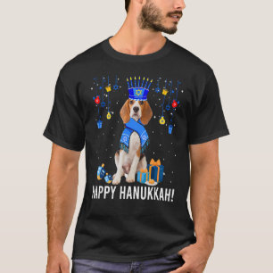 Camiseta Beagle Menorah Gorras Navidades Felices Hanukkah J