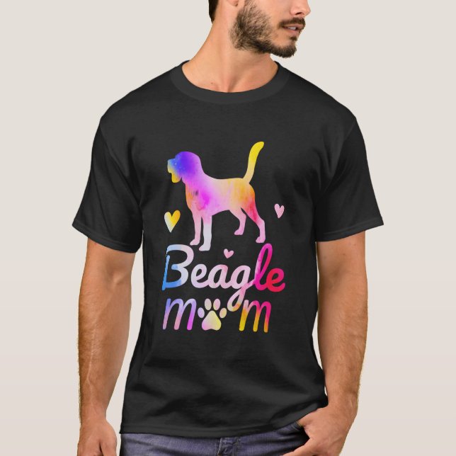 Camiseta Beagle Mom Colorful Water Dog Mama (Anverso)