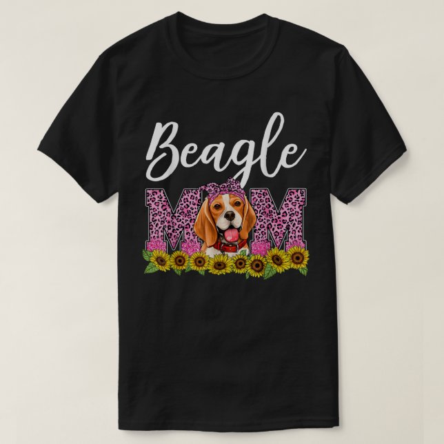 Camiseta Beagle Mom Cute Leopard Mothers Day Best Beagle Do (Diseño del anverso)
