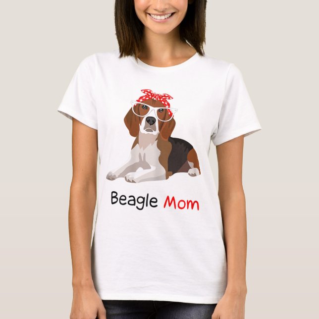 Camiseta Beagle Mom Dog Bandana Pet Lover Gift WoBeagle (Anverso)