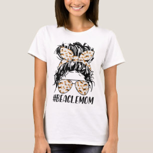 Camiseta Beagle Mom Messy Bun Hair Dog Mama Mascota Owner M