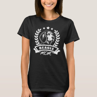 Camiseta "Beagle Mom" mit Hundekopf und Ährenkranz