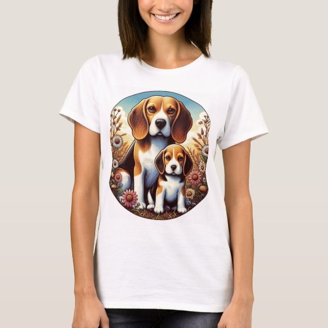 Camiseta Beagle Mom y Pup 5000 2X (Anverso)